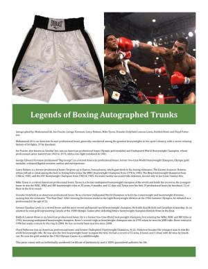 Legends of Boxing Autographed Trunks