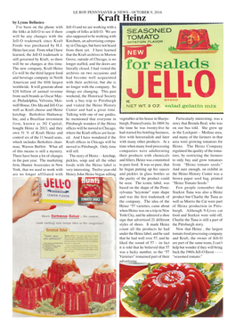Kraft Heinz I’Ve Been on the Phone with Jell-O and We Are Working with a the Folks at Jell-O to See If There Couple of Folks at Jell-O