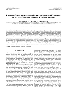 Dynamics of Mangrove Community in Revegetation Area of Karangsong, North Coast of Indramayu District, West Java, Indonesia