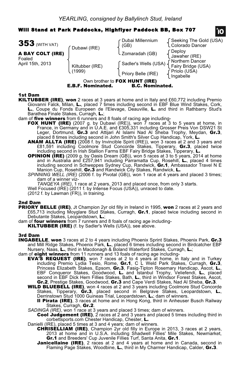 Tattersalls October Yearling Sale Book 1