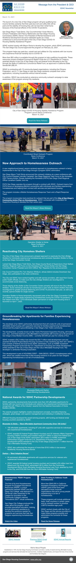 SDHC: Housing Stability for Families Affected by COVID-19