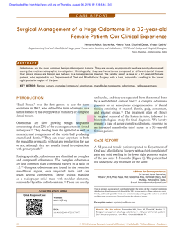 Surgical Management of a Huge Odontoma in a 32‑Year‑Old Female Patient: Our Clinical Experience