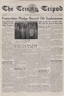 Fraternities Pledge Record 136 Sophomores