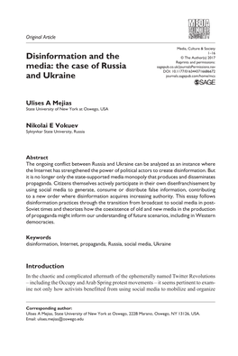 Disinformation and the Media: the Case of Russia and Ukraine
