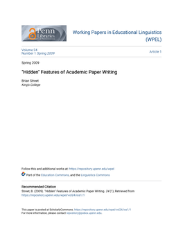 "Hidden" Features of Academic Paper Writing