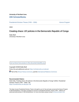US' Policies in the Democratic Republic of Congo