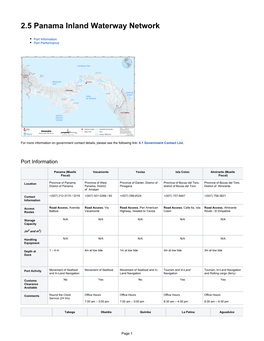 2.5 Panama Inland Waterway Network