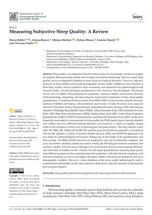 Measuring Subjective Sleep Quality: a Review