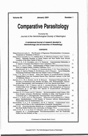 Comparative Parasitology 68(1) 2001