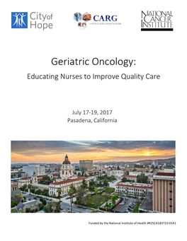 Geriatric Oncology: Educating Nurses to Improve Quality Care