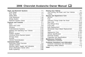 2006 Chevrolet Avalanche Owner Manual M