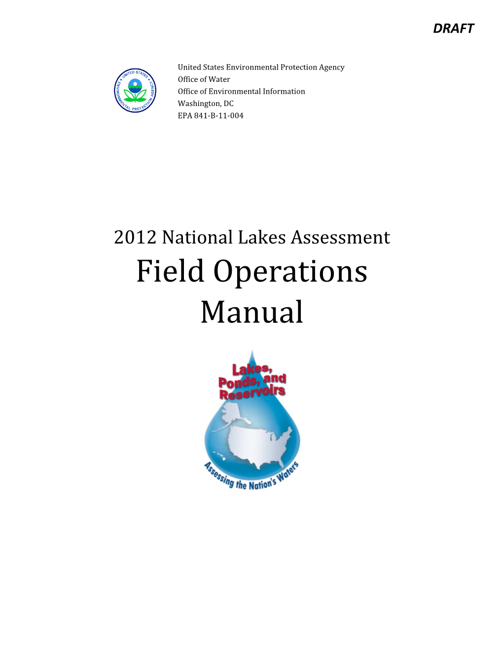 2012 National Lakes Assessment Field Operations Manual
