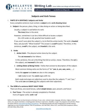 Subjects and Verb Tenses