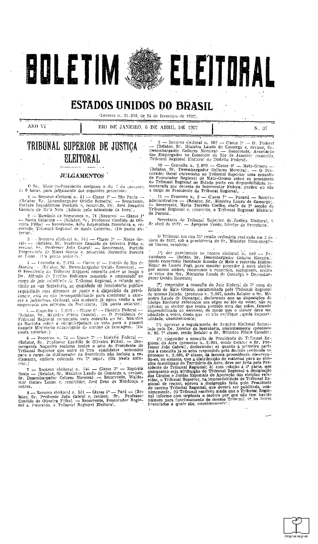 Estados Unidos Do Brasil Tribunal Superior De