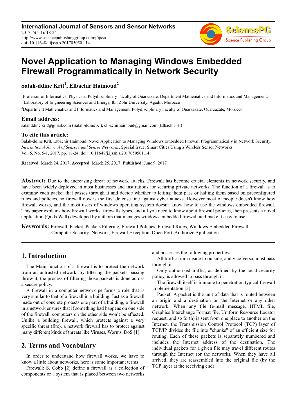 Novel Application to Managing Windows Embedded Firewall Programmatically in Network Security