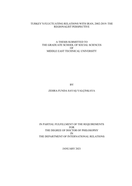 The Regionalist Perspective a Thesis Submitted