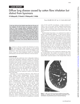 Diffuse Lung Disease Caused by Cotton Fibre Inhalation but Distinct from Byssinosis H Kobayashi, S Kanoh, K Motoyoshi, S Aida