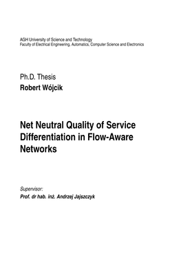 Net Neutral Quality of Service Differentiation in Flow-Aware Networks