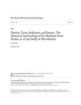 The Historical Archaeology of the Abraham Staats House, As a Case Study in Microhistory Richard Veit
