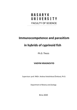 Immunocompetence and Parasitism in Hybrids of Cyprinoid Fish