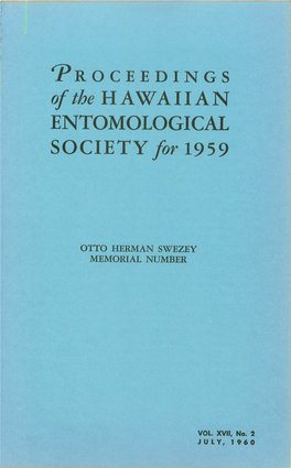 'Proceedings of the HAWAIIAN ENTOMOLOGICAL SOCIETY/Orl959