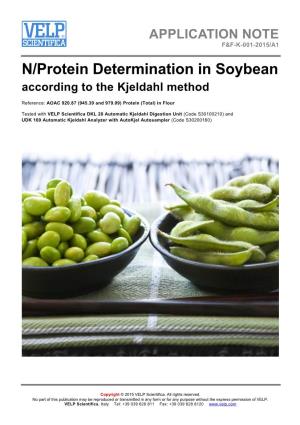N/Protein Determination in Soybean According to the Kjeldahl Method