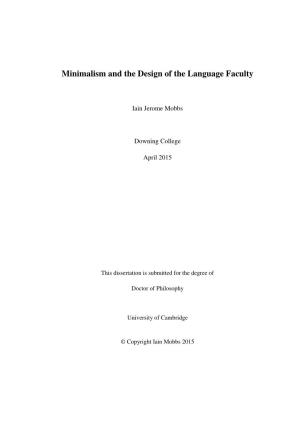 Minimalism and the Design of the Language Faculty