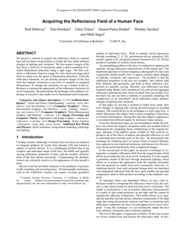 Acquiring the Reflectance Field of a Human Face