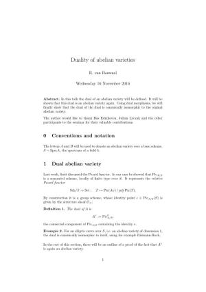Duality of Abelian Varieties