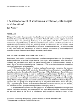 The Abandonment of Souterrains: Evolution, Catastrophe Or Dislocation?