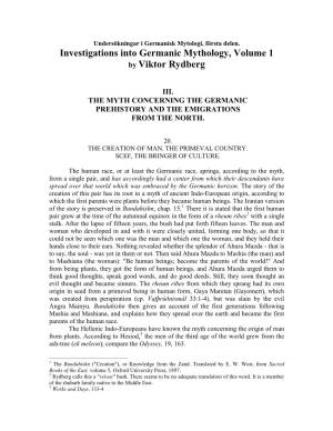 Investigations Into Germanic Mythology, Volume 1 by Viktor Rydberg