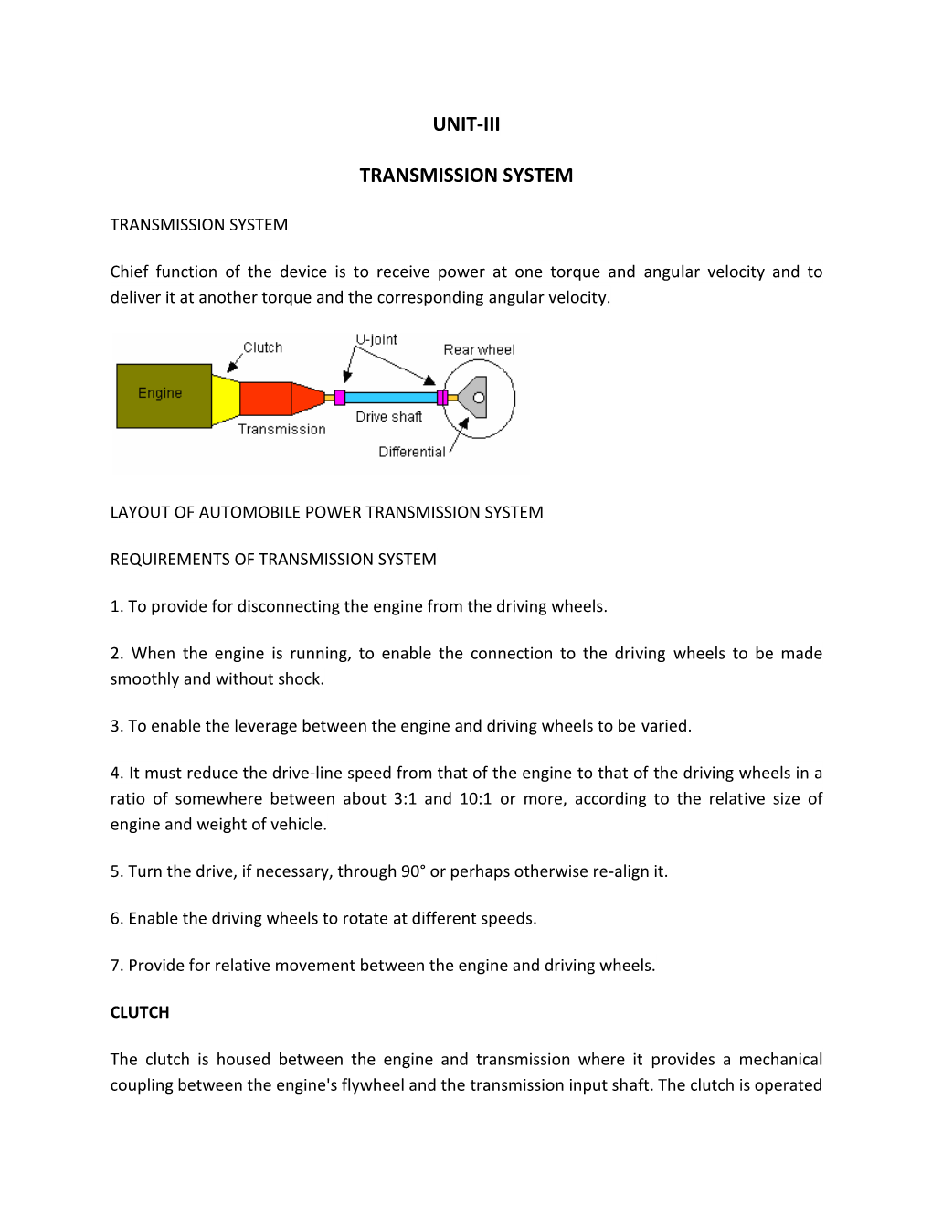 Unit-Iii Transmission System