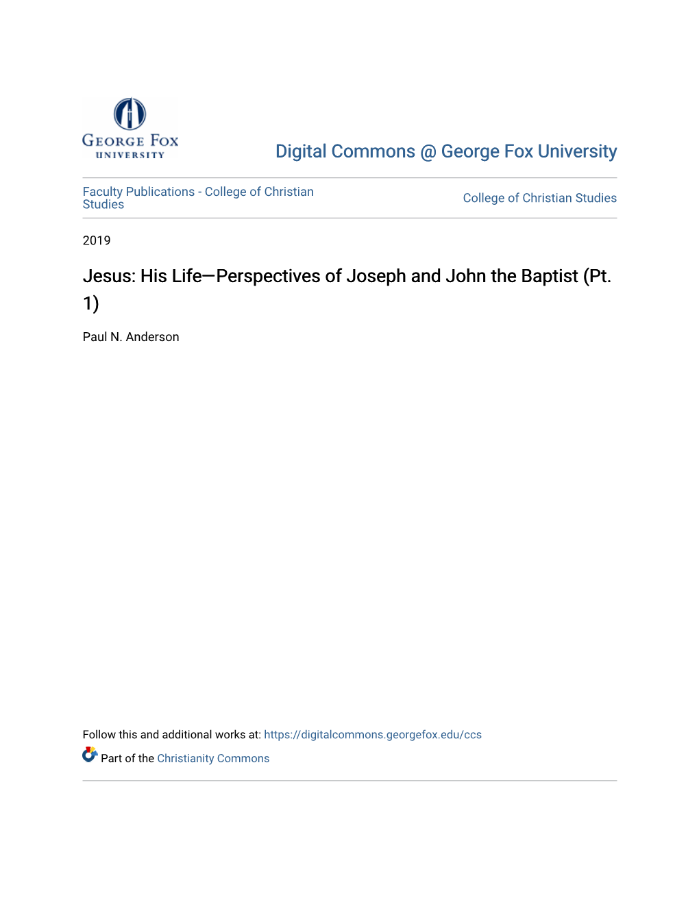 Jesus: His Life—Perspectives of Joseph and John the Baptist (Pt. 1)