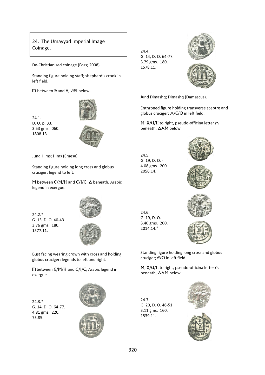 320 24. the Umayyad Imperial Image Coinage