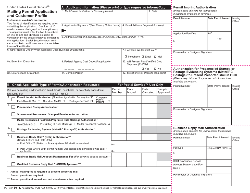 PS Form 3615