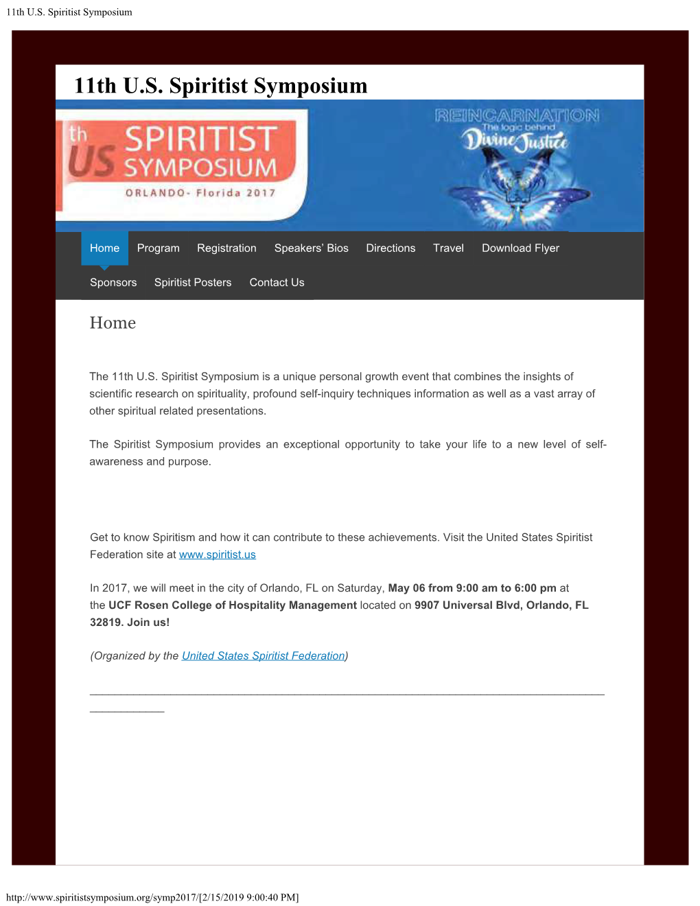 11Th U.S. Spiritist Symposium
