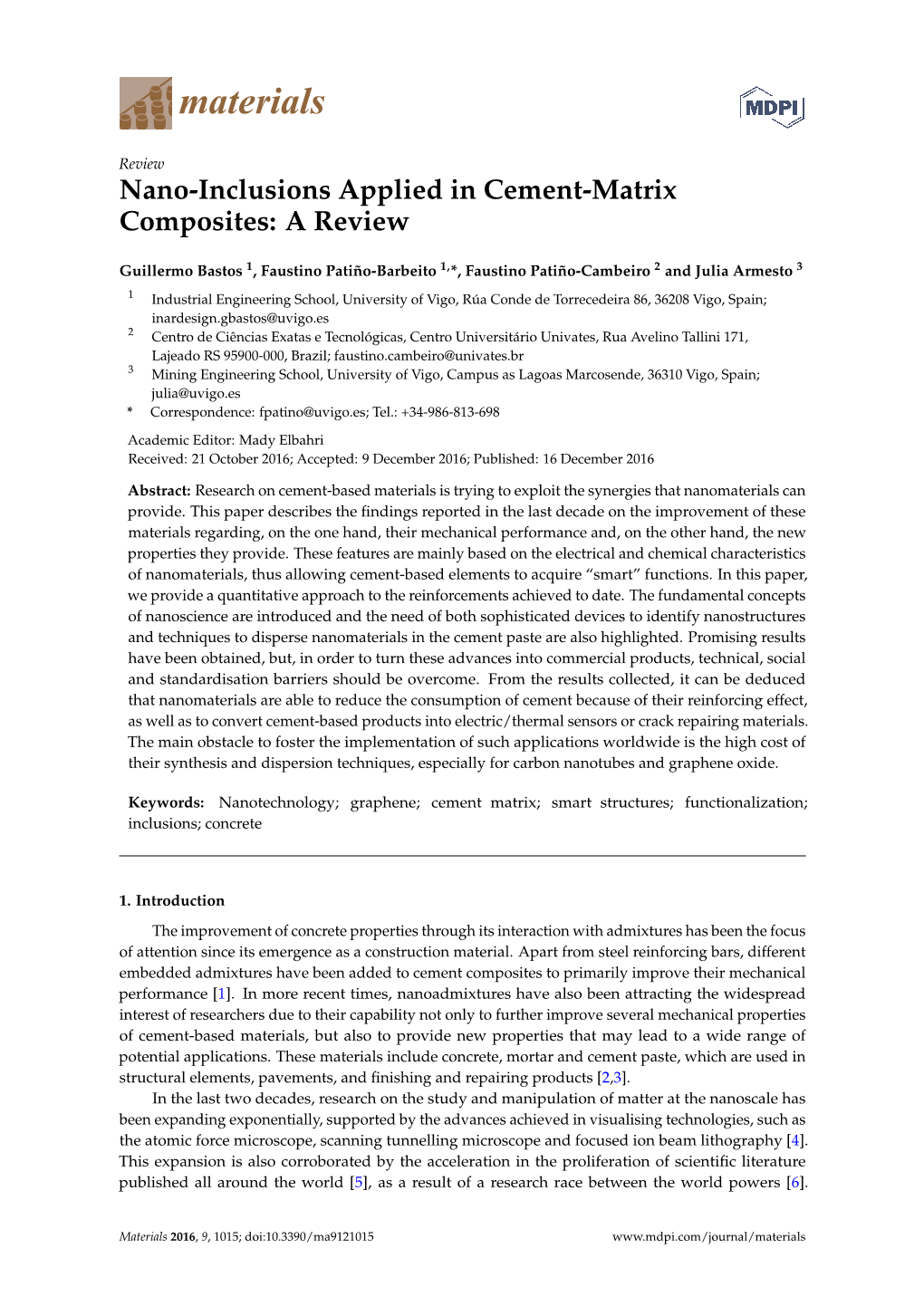 Nano-Inclusions Applied in Cement-Matrix Composites: a Review