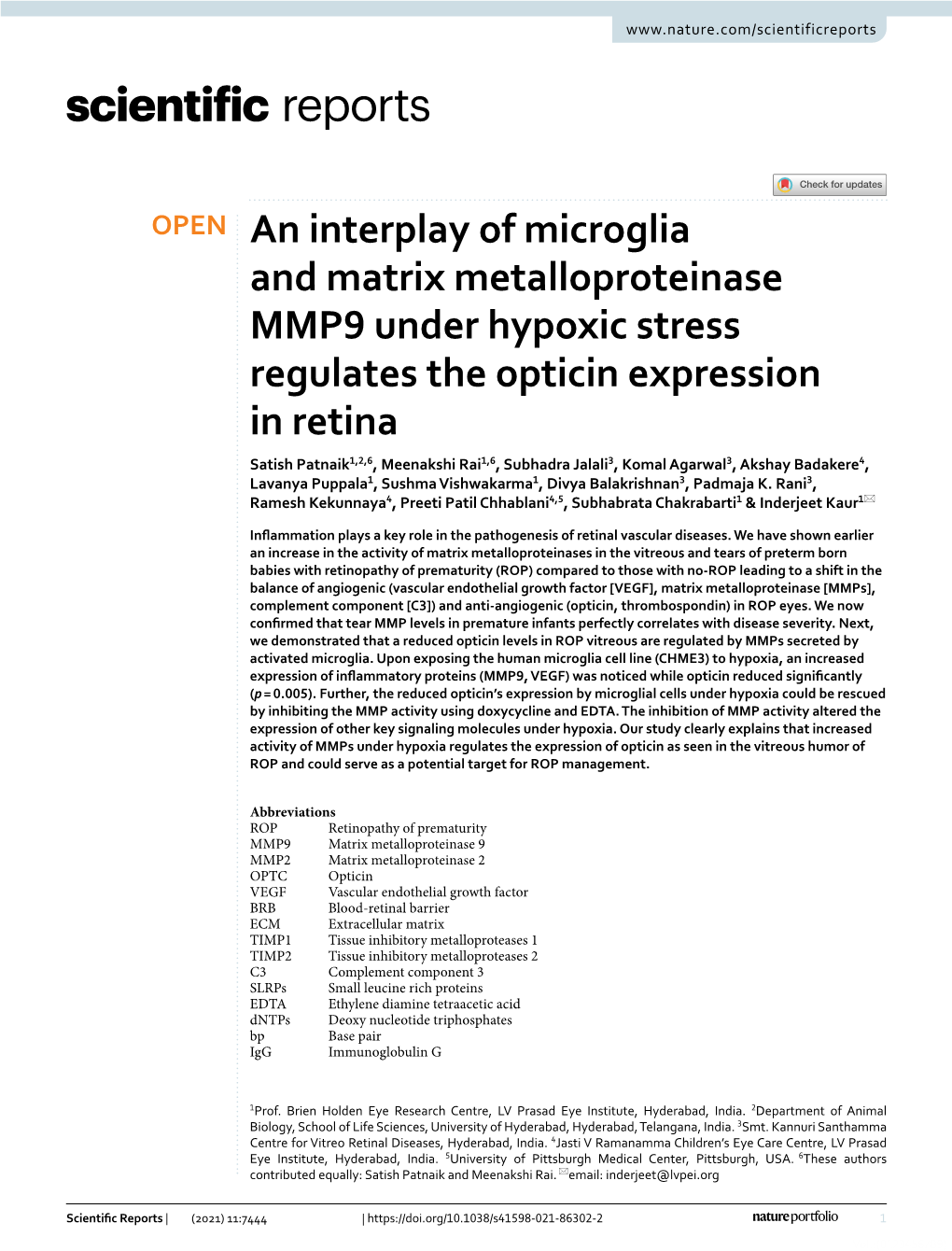 An Interplay of Microglia and Matrix Metalloproteinase MMP9 Under