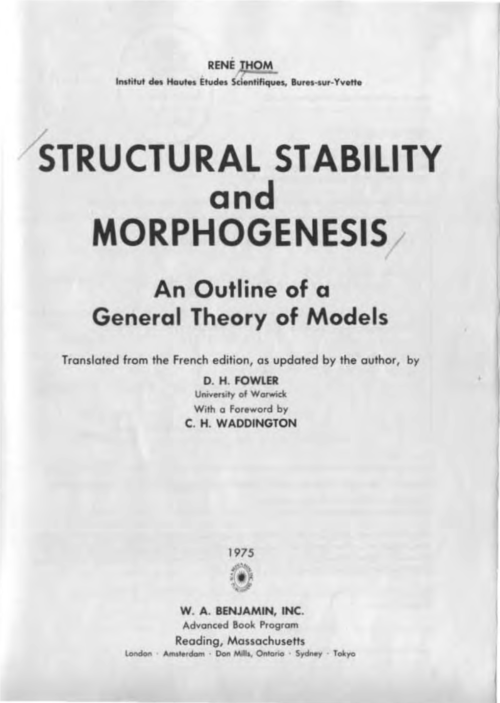 Structural STABILITY MORPHOGENESIS