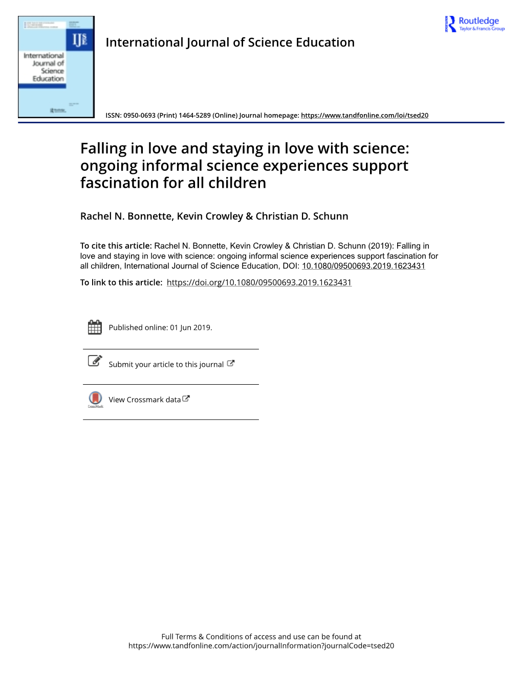Ongoing Informal Science Experiences Support Fascination for All Children