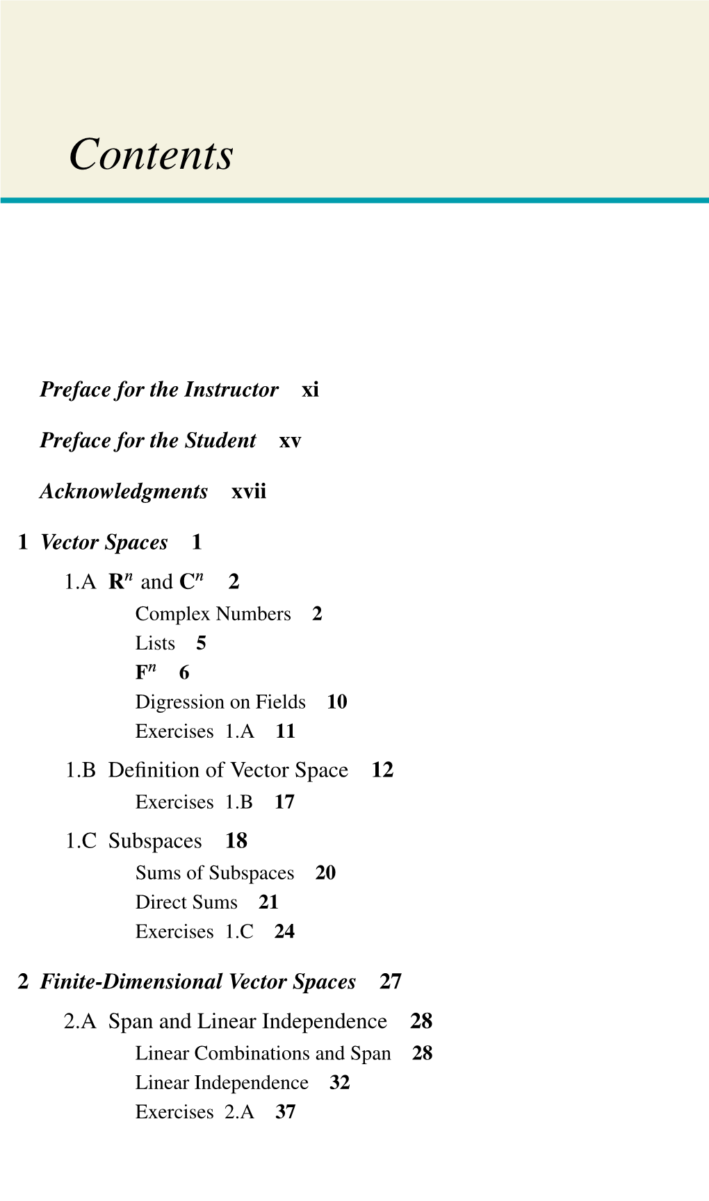 Table of Contents