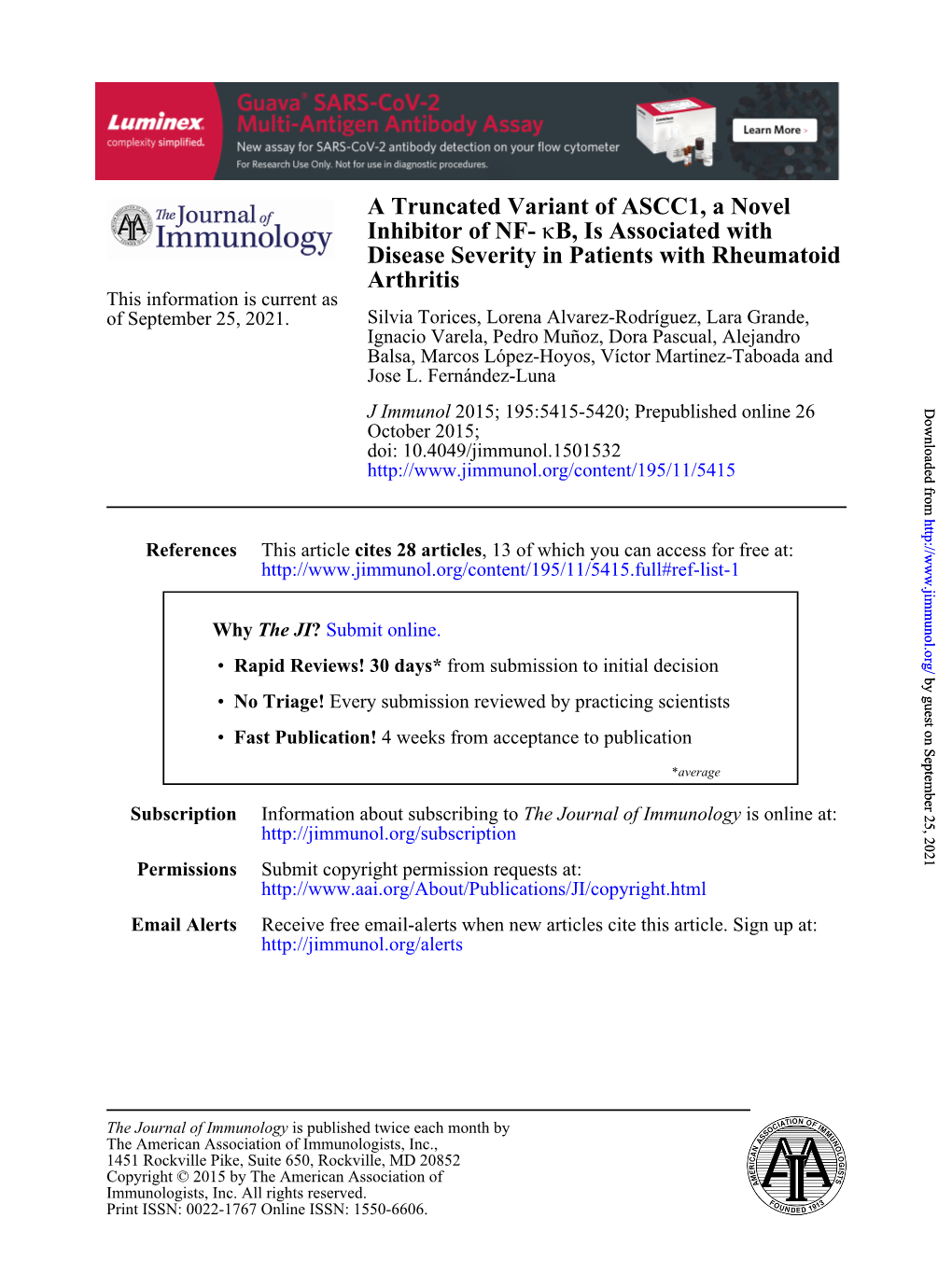 Arthritis Rheumatoid Disease Severity in Patients with B, Is Associated