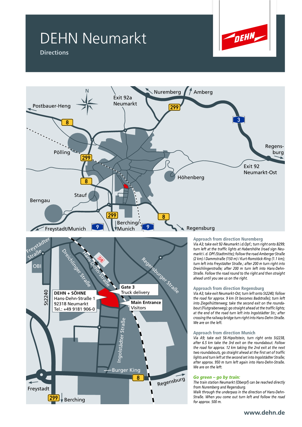 DEHN Neumarkt Directions