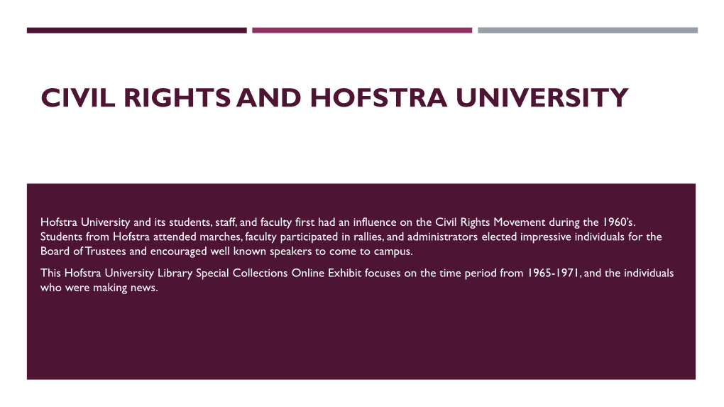 Civil Rights and Hofstra University