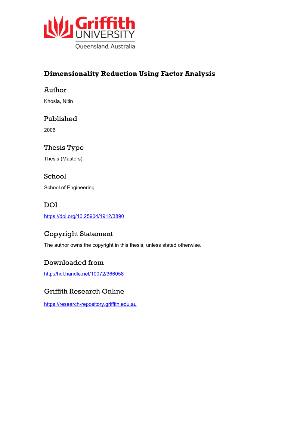 Dimensionality Reduction Using Factor Analysis