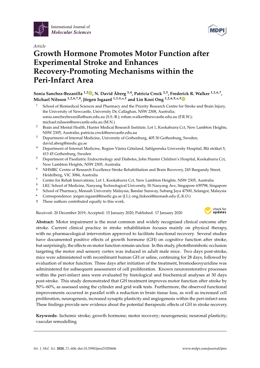 Growth Hormone Promotes Motor Function After Experimental Stroke and Enhances Recovery-Promoting Mechanisms Within the Peri-Infarct Area