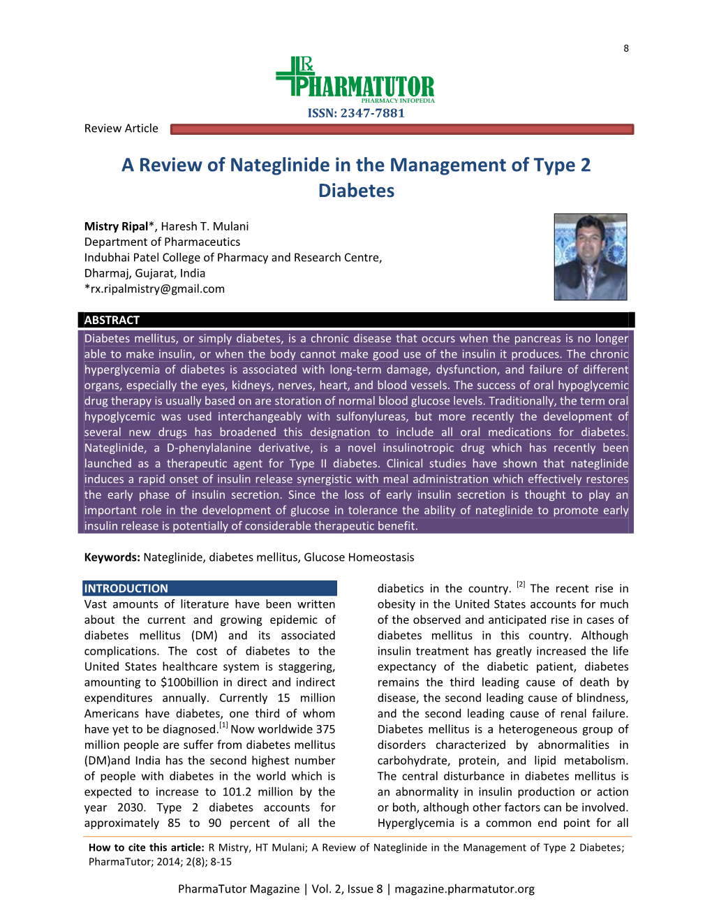 A Review of Nateglinide in the Management of Type 2 Diabetes