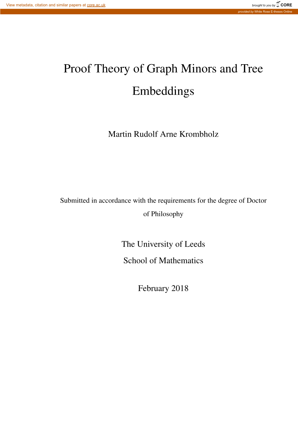 Proof Theory of Graph Minors and Tree Embeddings