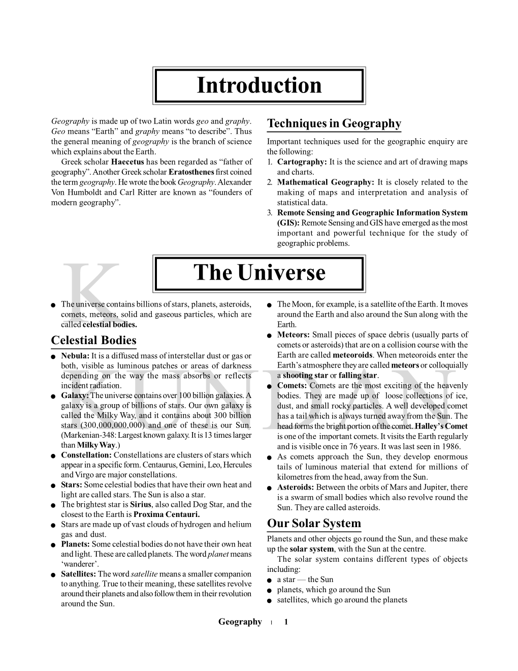 Introduction the Universe