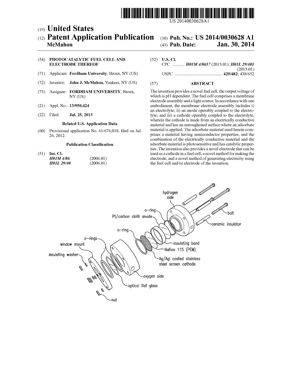 S). 6. Insulator N) Insulating Band Nafion 115 (PEM)